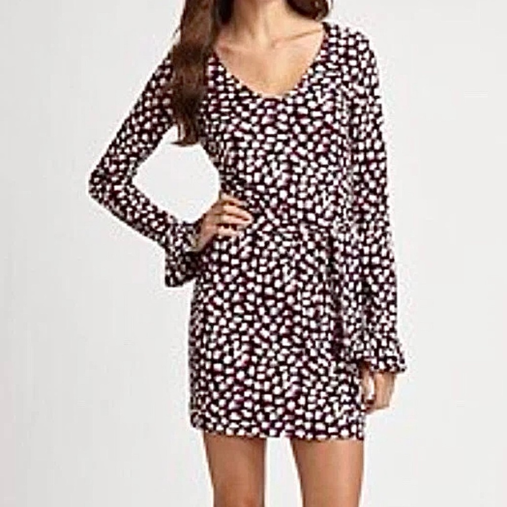 Diane Von Furstenberg Wrap Dress Women 4 Purple Animal Print DVF Nazli 100% Silk